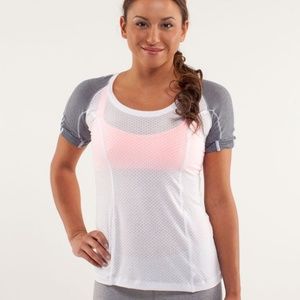Lululemon Puri Tee Short Sleeve Mesh Burnout White  size 6